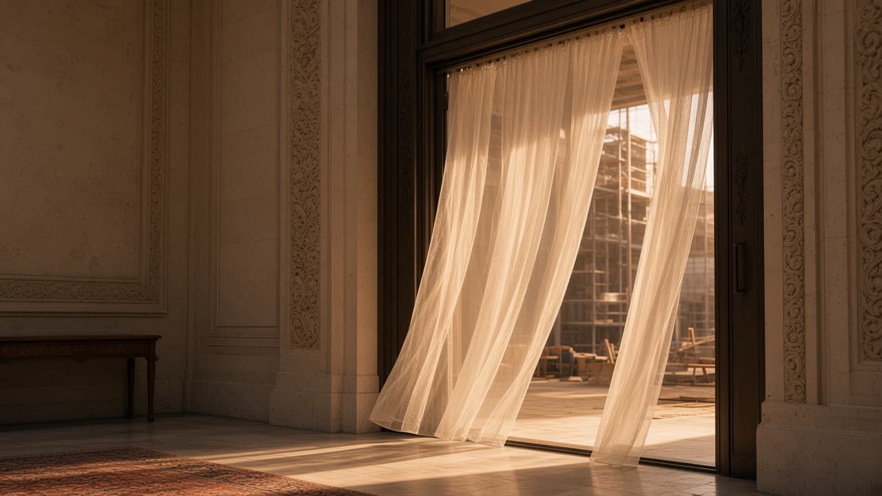 Voile de protection entre hall en activité et zone chantier